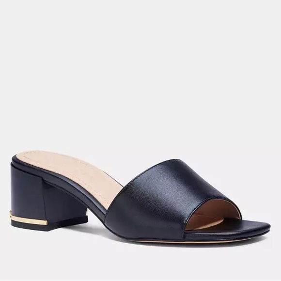 COACH MAGGIE BLACK SLIDE SANDALS SIZE 8 - Picture 1 of 12